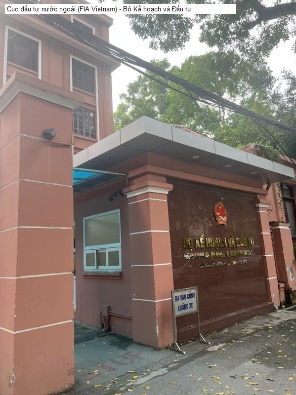 Cục đầu tư nước ngoài (FIA Vietnam) - Bộ Kế hoạch và Đầu tư